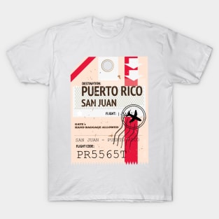 Puerto Rico San Juan vintage style travel ticket T-Shirt